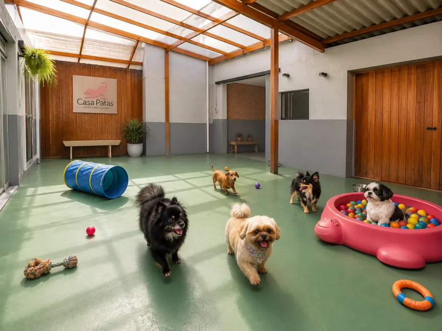 Cães convivendo na área da Casa Patas